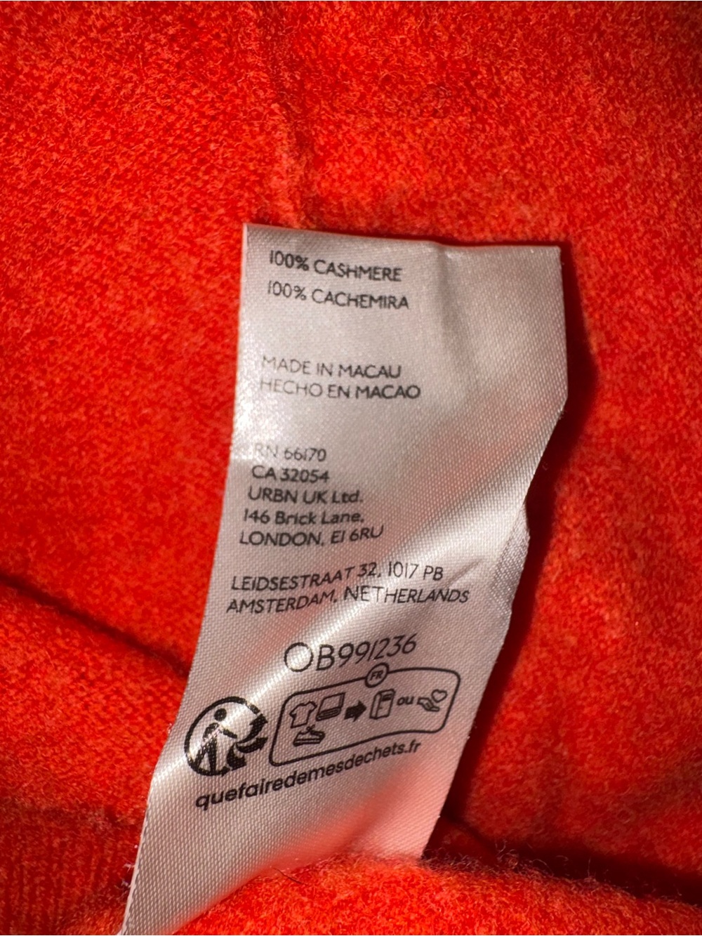 Free People Red Cashmere Sweater Size Large - Picture 8 of 8